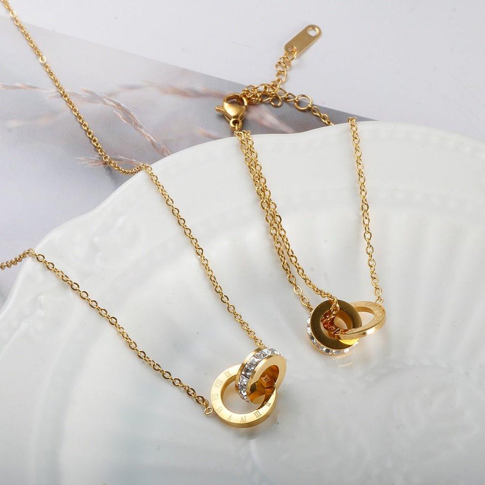 Colar Romano com Pedra Zircônia Banhado em Ouro 18k - Sundian - Sundian