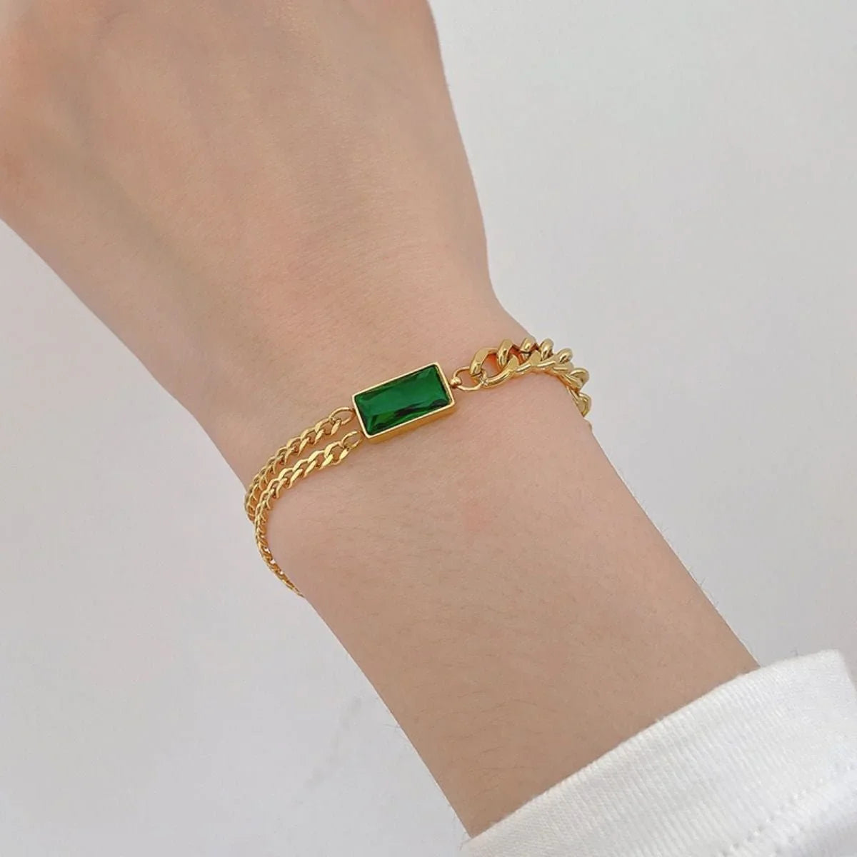 Conjunto Prime Esmeralda - Brinco, Colar e Pulseira