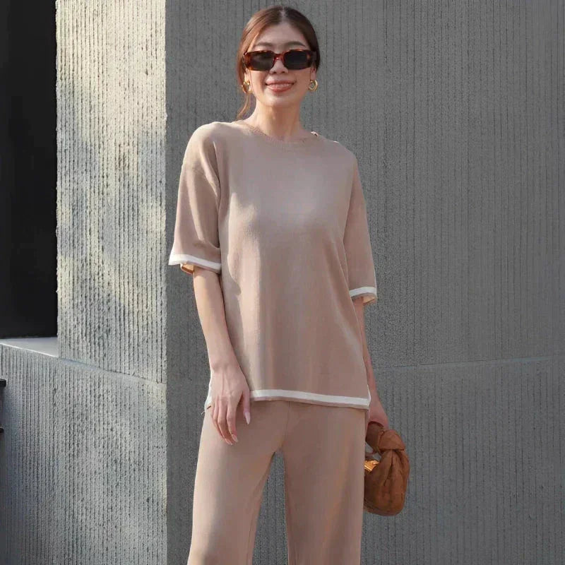 Conjunto de punto para mujer de nueva temporada: tacto suave y aspecto encantador.