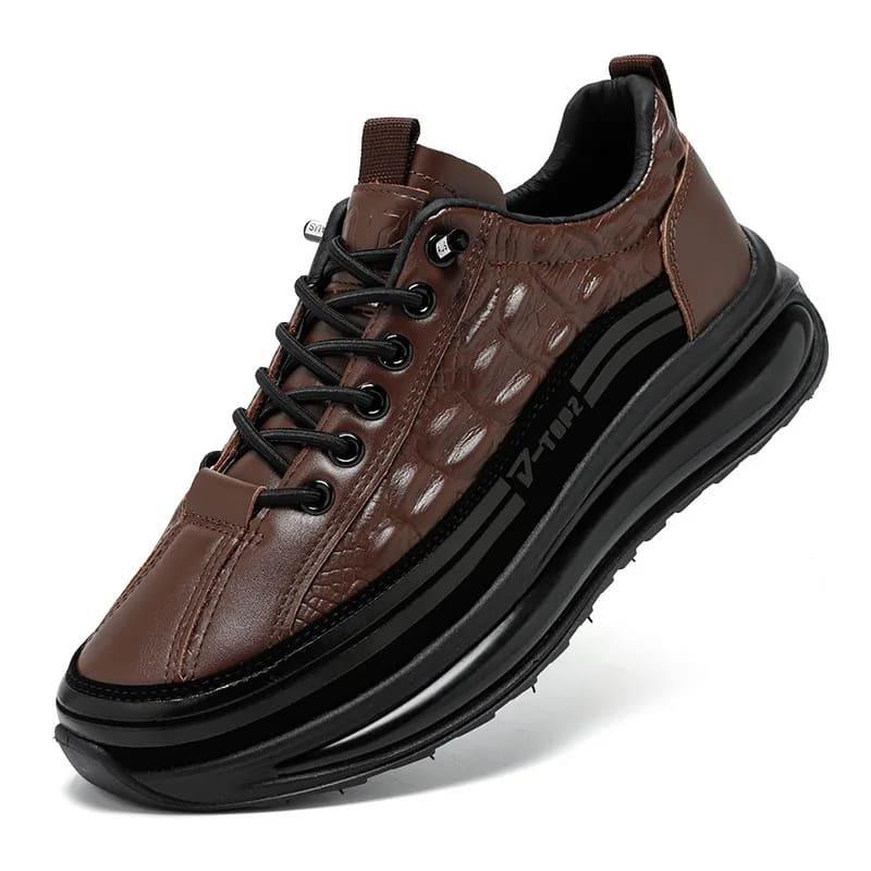 Tênis Masculino Estilo Couro De Crocodilo - Sundian - Sundian