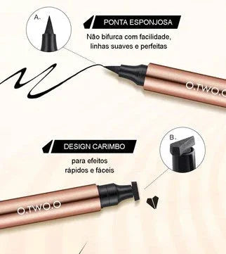 Delineador Preto com 2 Pontas - Secagem rápida