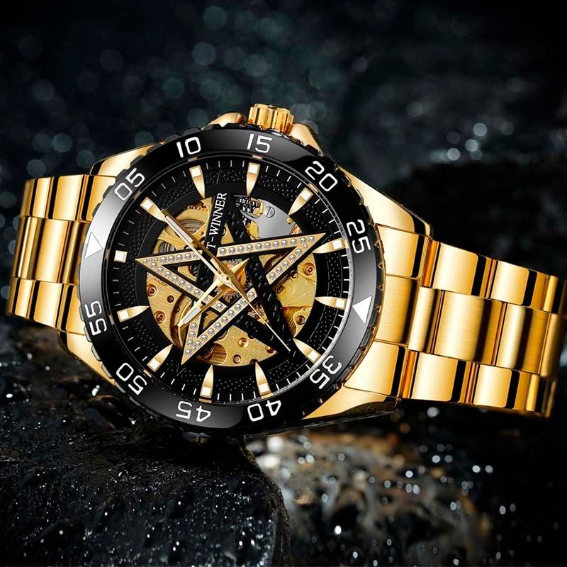 Relógio Masculino Diamond Estrela Luxo Skeleton - Sundian - Sundian