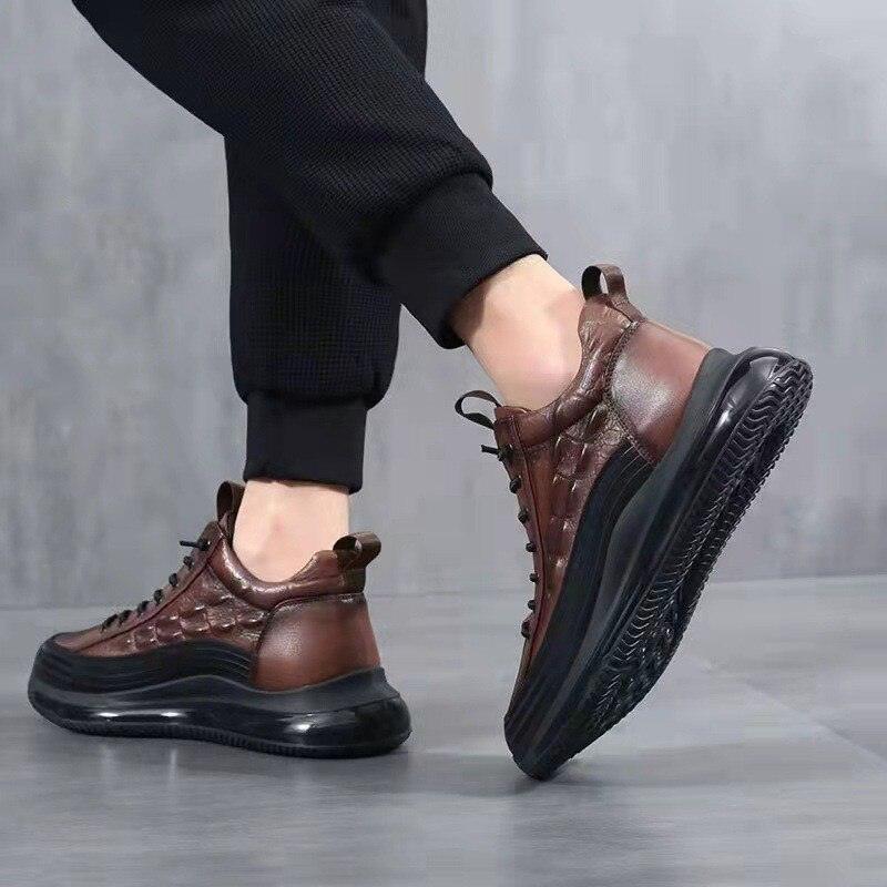 Tênis Masculino Casual Crocodilo - Couro Legítimo - Sundian - Sundian