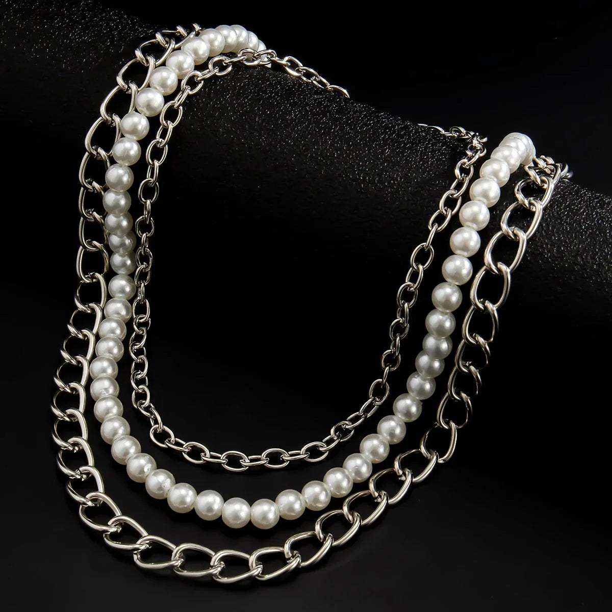 Set of 3 Pearl and Silver Necklaces