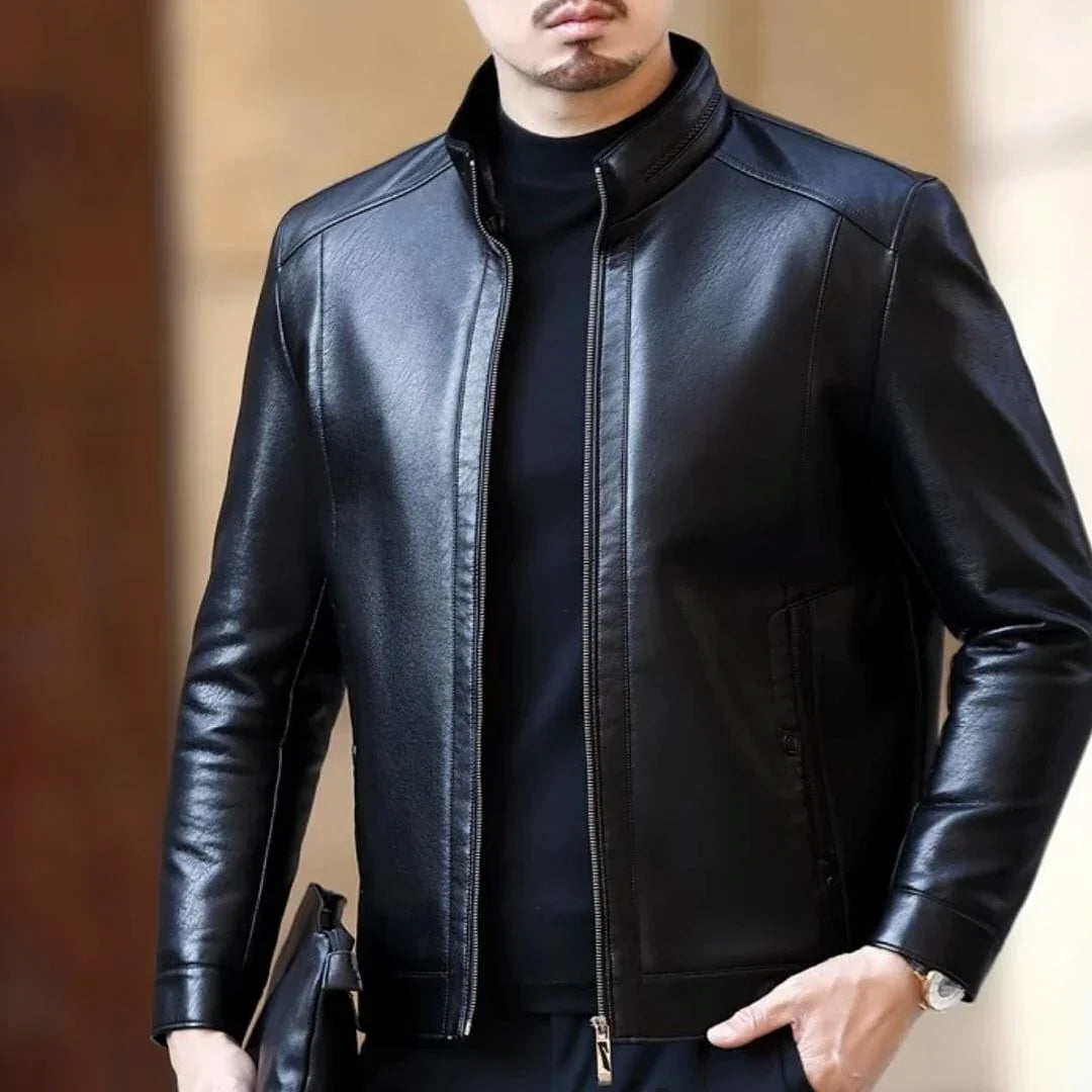 Jaqueta Masculina de Couro – Design moderno com toque clássico