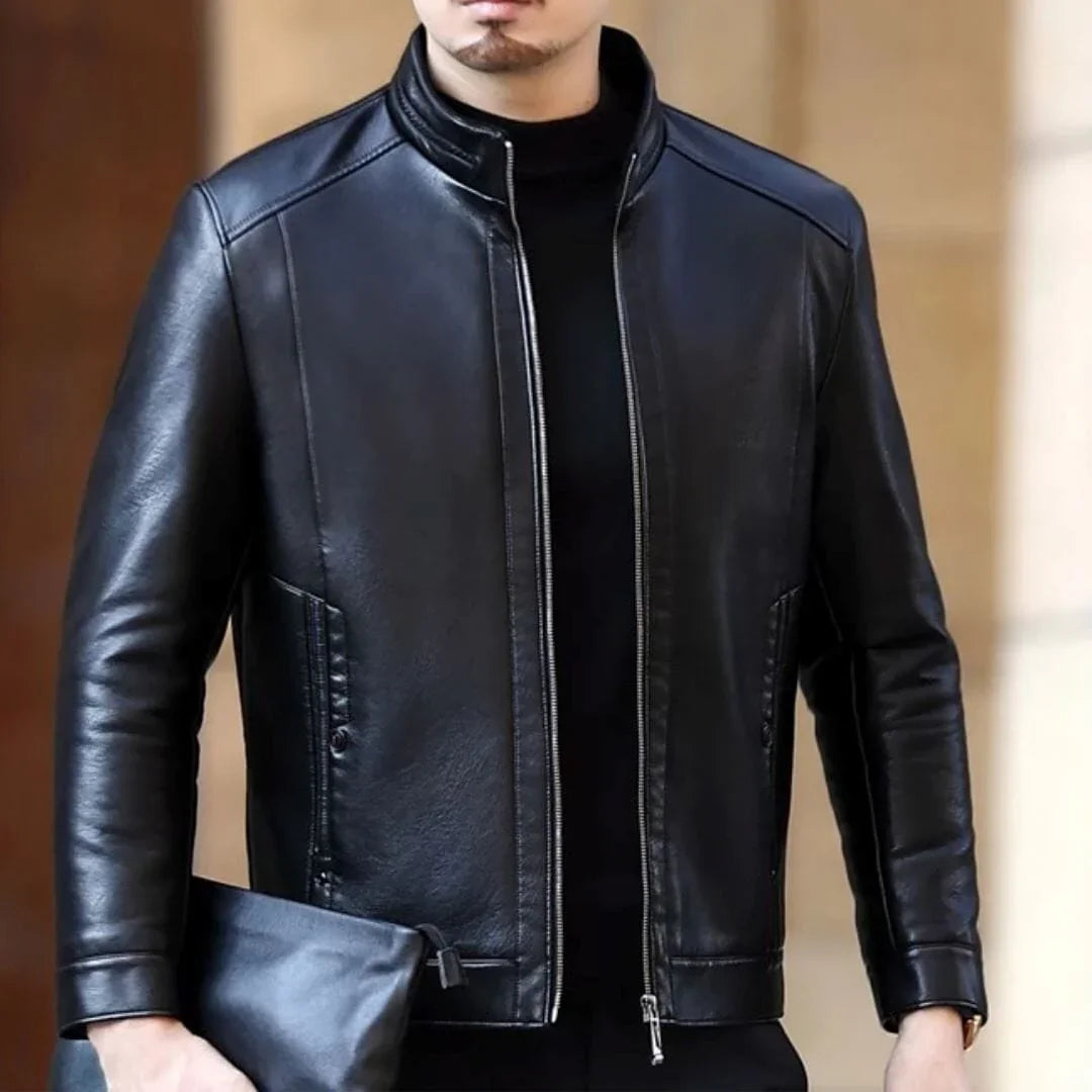Jaqueta Masculina de Couro – Design moderno com toque clássico