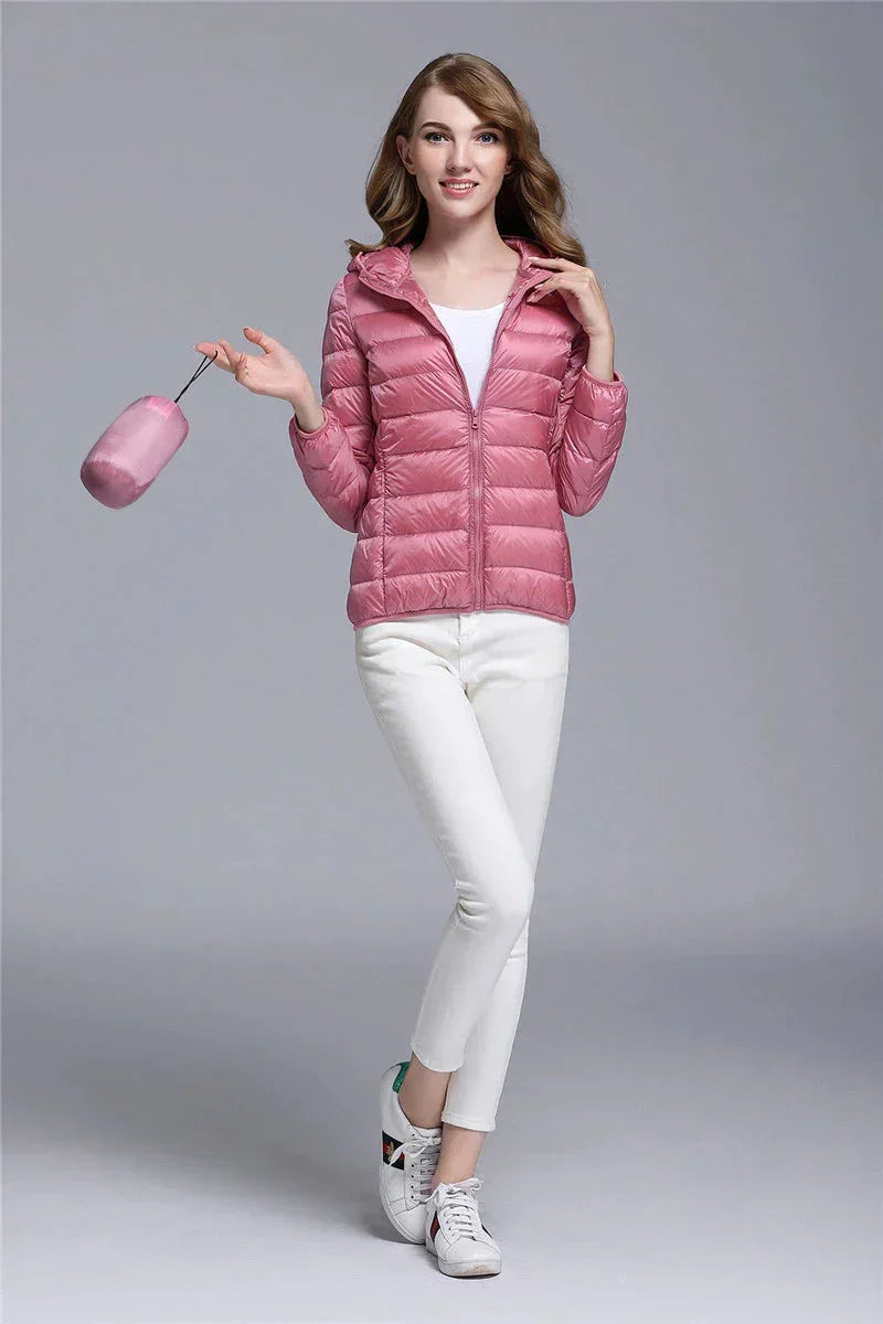 Jaqueta Puffer Feminina Básica com Capuz – Simplesmente irresistível