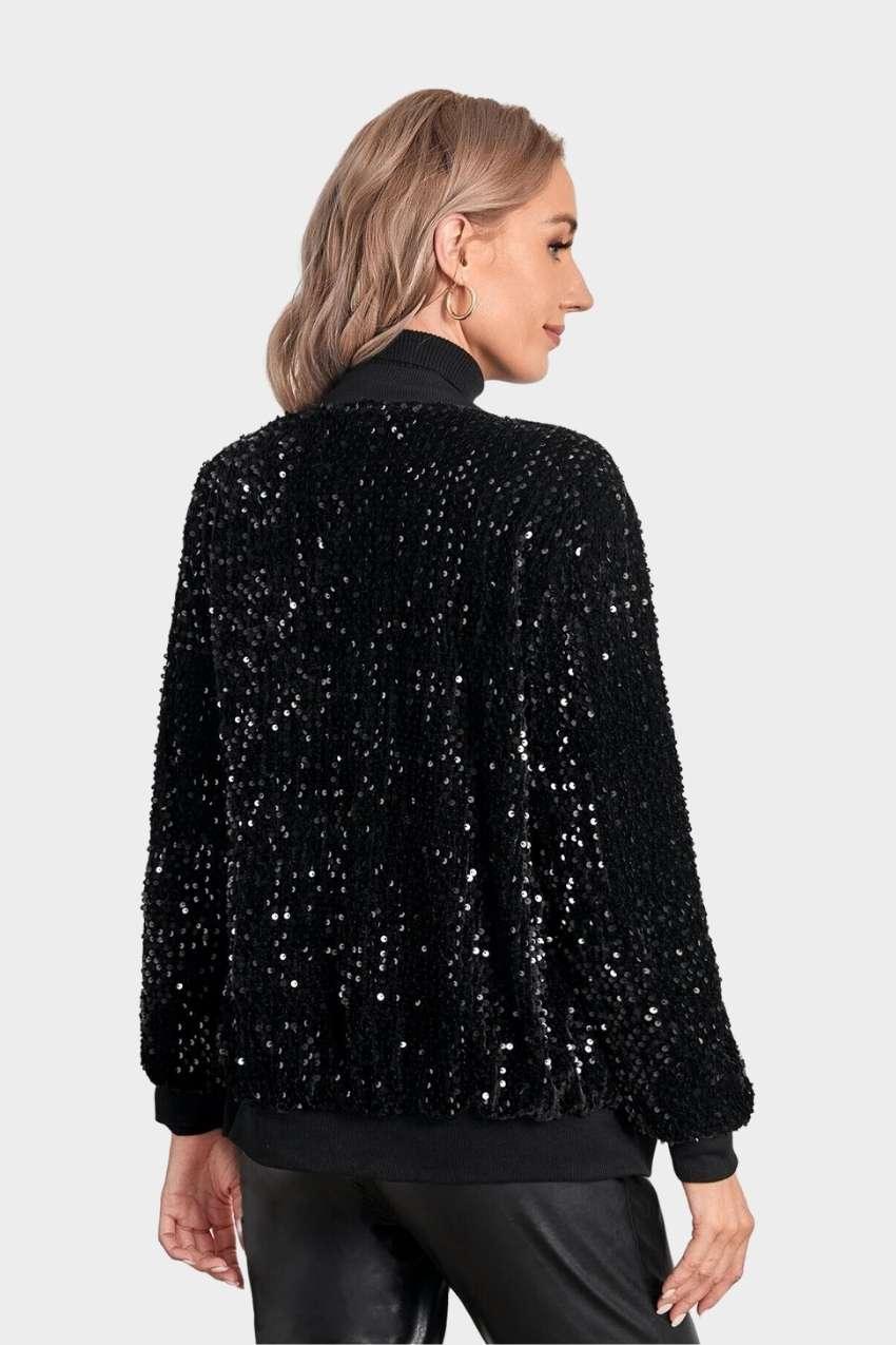 Jaqueta Bomber lantejoula Slin Ziper – Design moderno com toque clássico