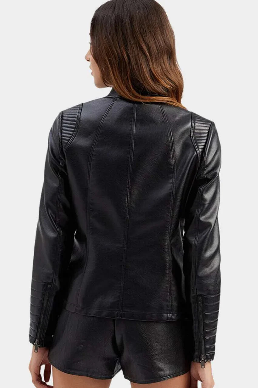Jaqueta Feminina Preta Motociclista – Charme e leveza em um só look