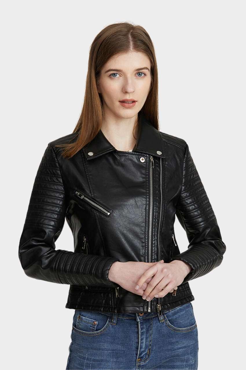 Jaqueta Feminina Motociclista – Design moderno com toque clássico