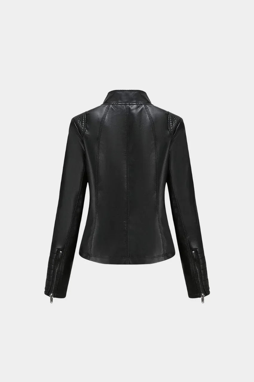 Jaqueta Feminina Preta Motociclista – Charme e leveza em um só look