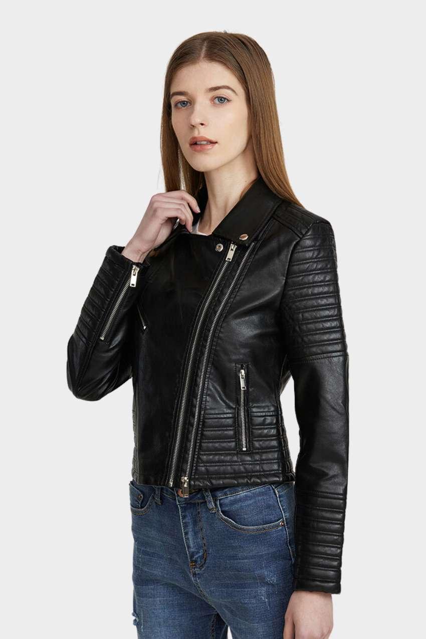 Jaqueta Feminina Motociclista – Design moderno com toque clássico