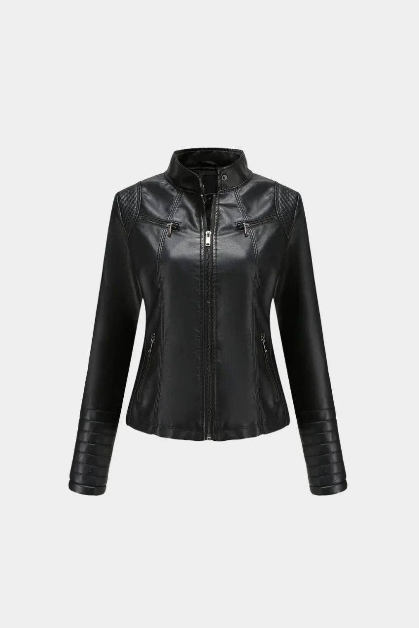 Jaqueta Feminina Preta Motociclista – Charme e leveza em um só look
