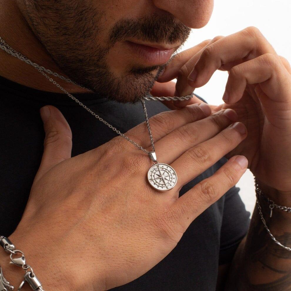 Kit of 2 Necklaces with Compass - Gold and Silver