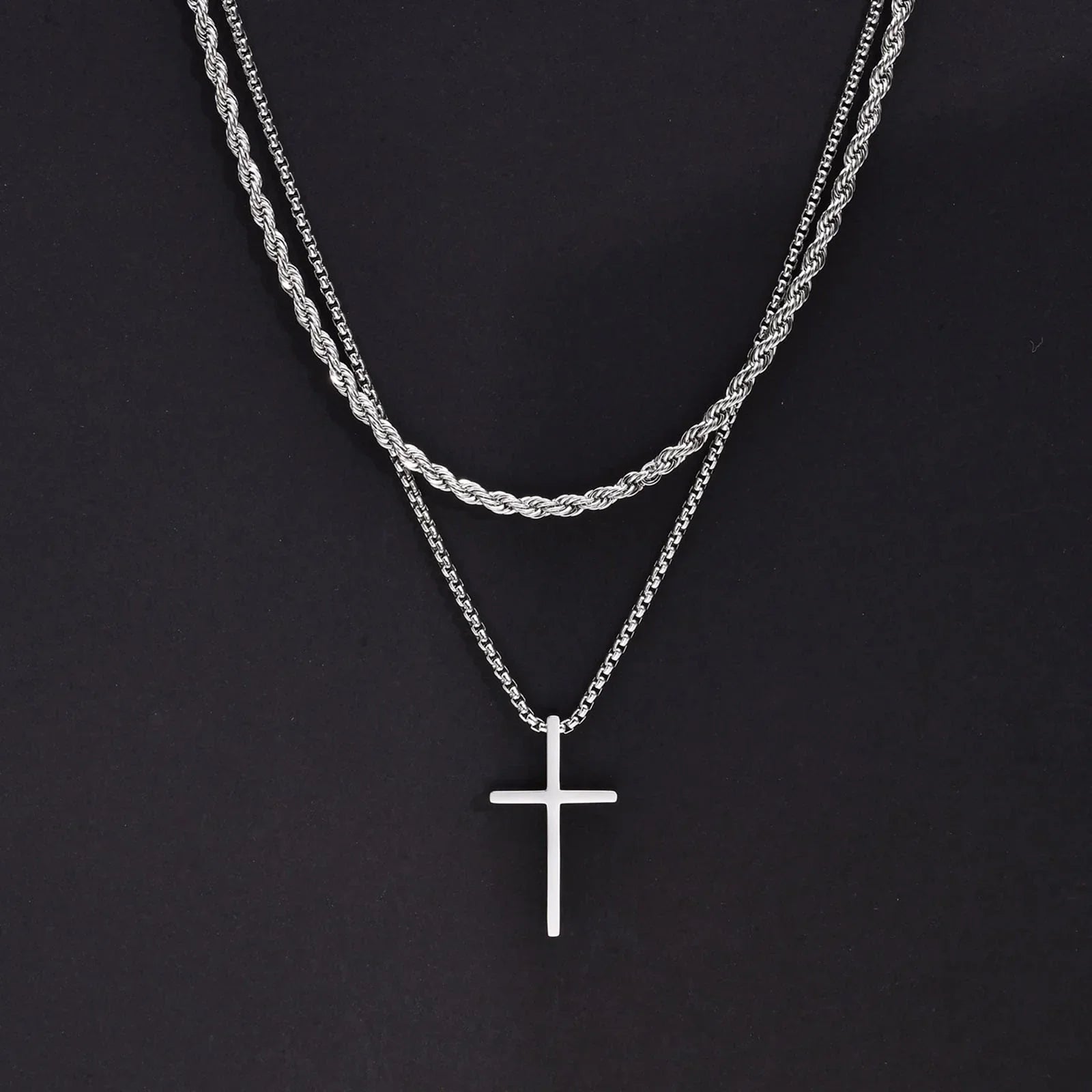 Kit 2 Necklaces with JC Crucifix