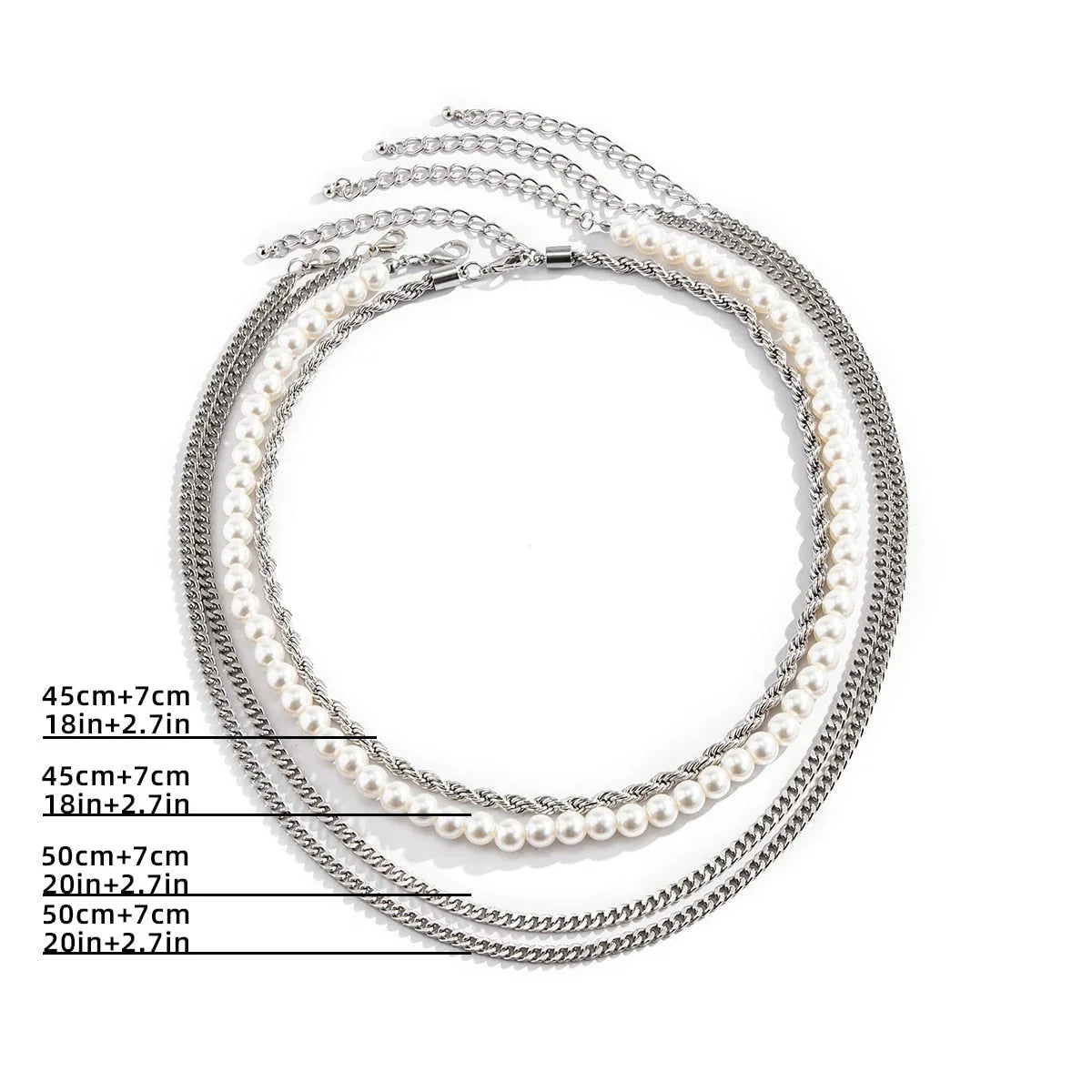 Pearl and Silver Necklace Kit - 4 Pieces