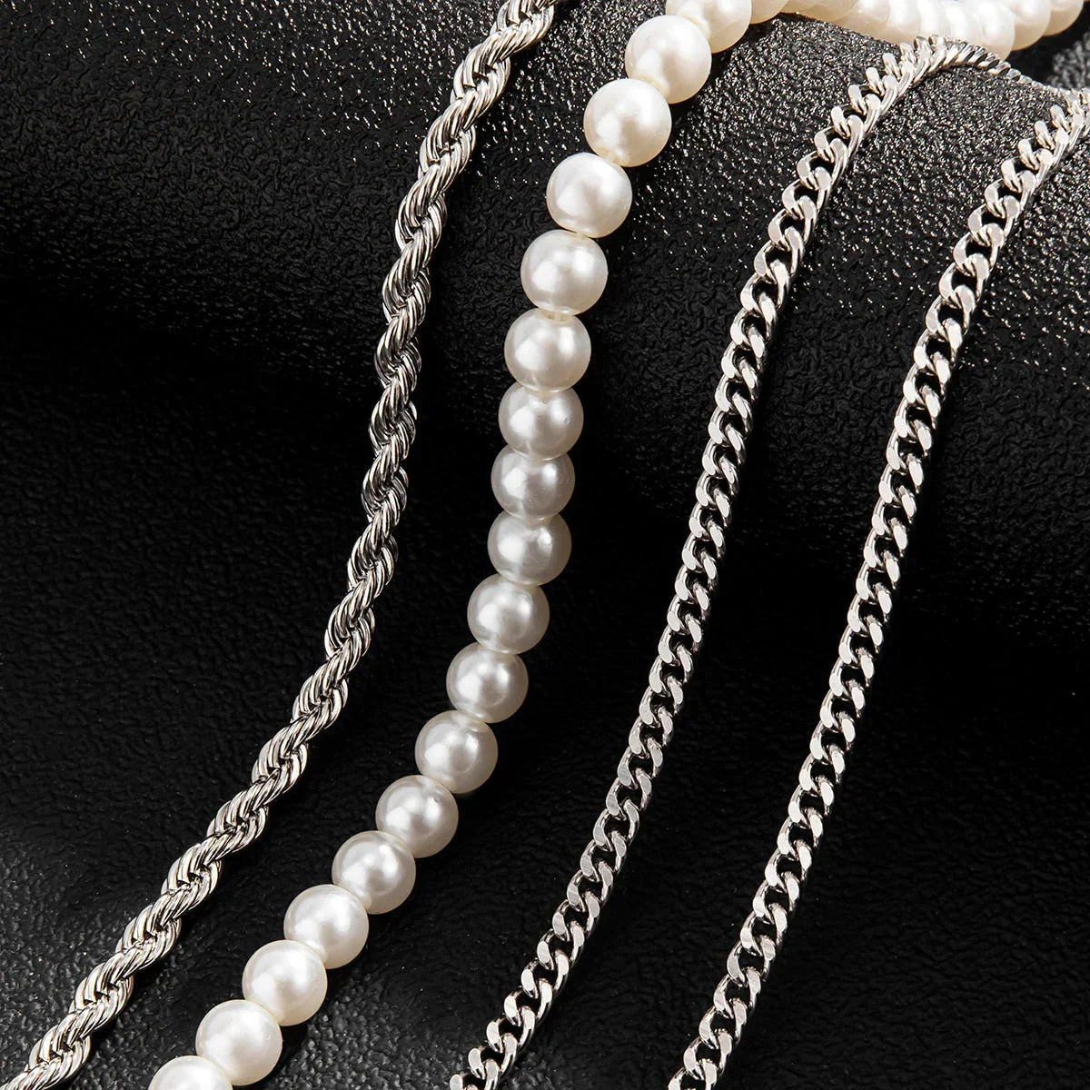 Pearl and Silver Necklace Kit - 4 Pieces