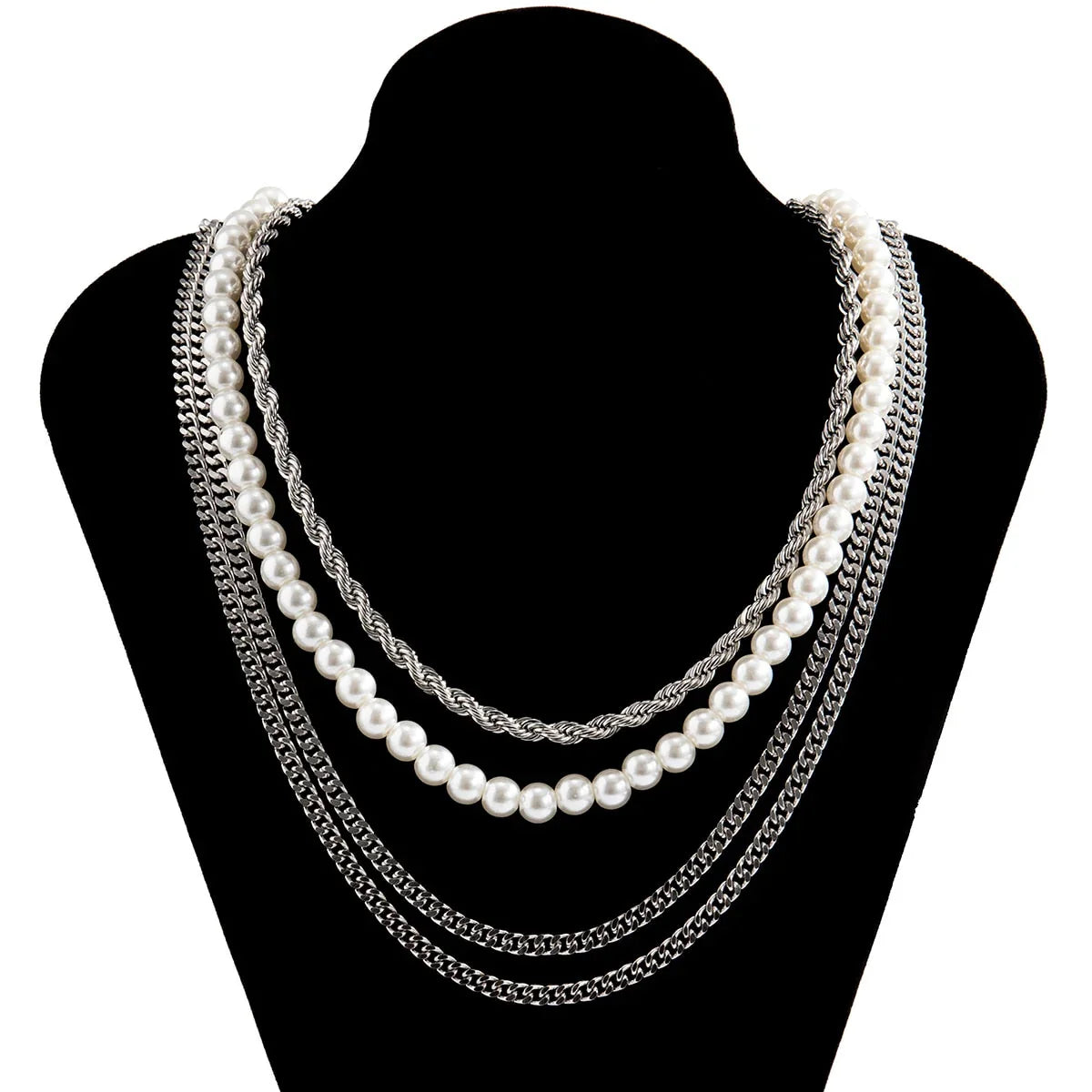 Pearl and Silver Necklace Kit - 4 Pieces