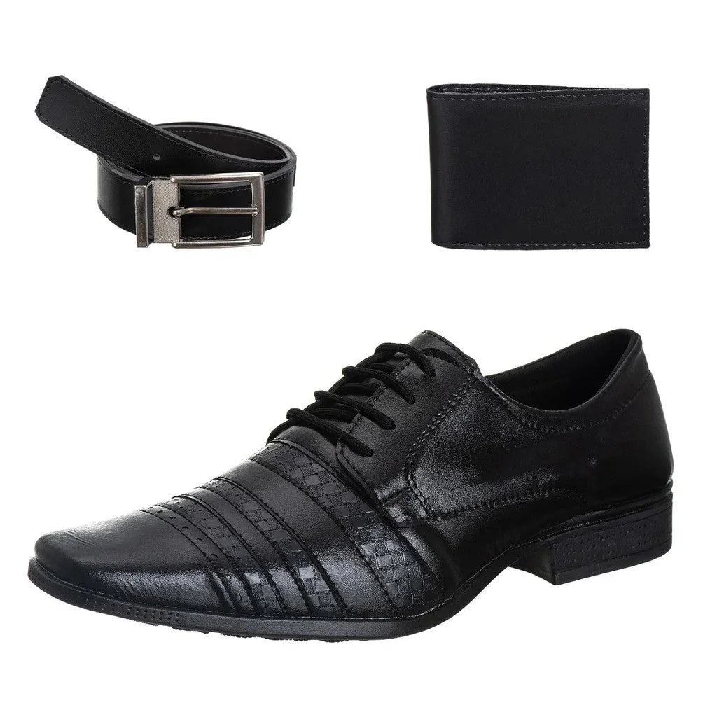 Men's Dress Shoe Kit + Belt + Wallet Style and Comfort - Free Shipping - Immediate Delivery - Gift