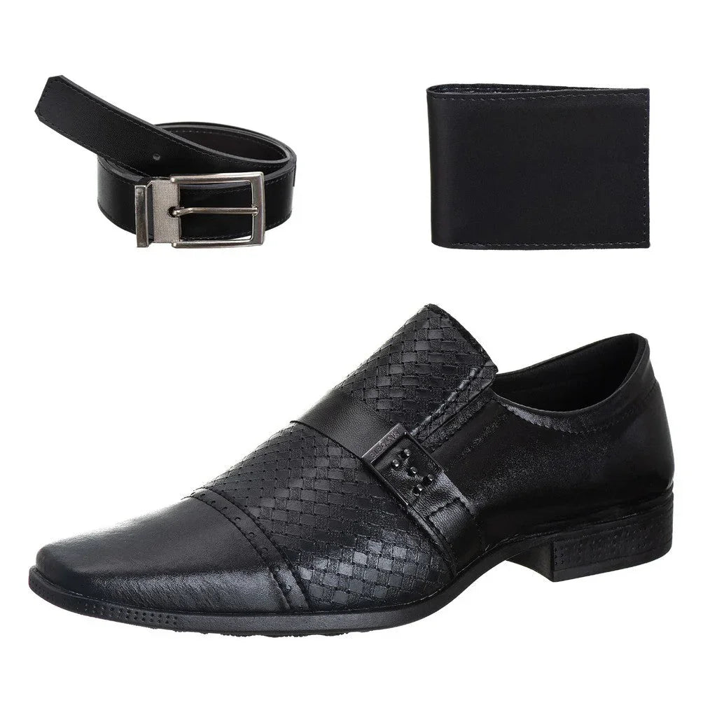 Men's Dress Shoe Kit + Belt + Wallet Style and Comfort - Free Shipping - Immediate Delivery - Gift