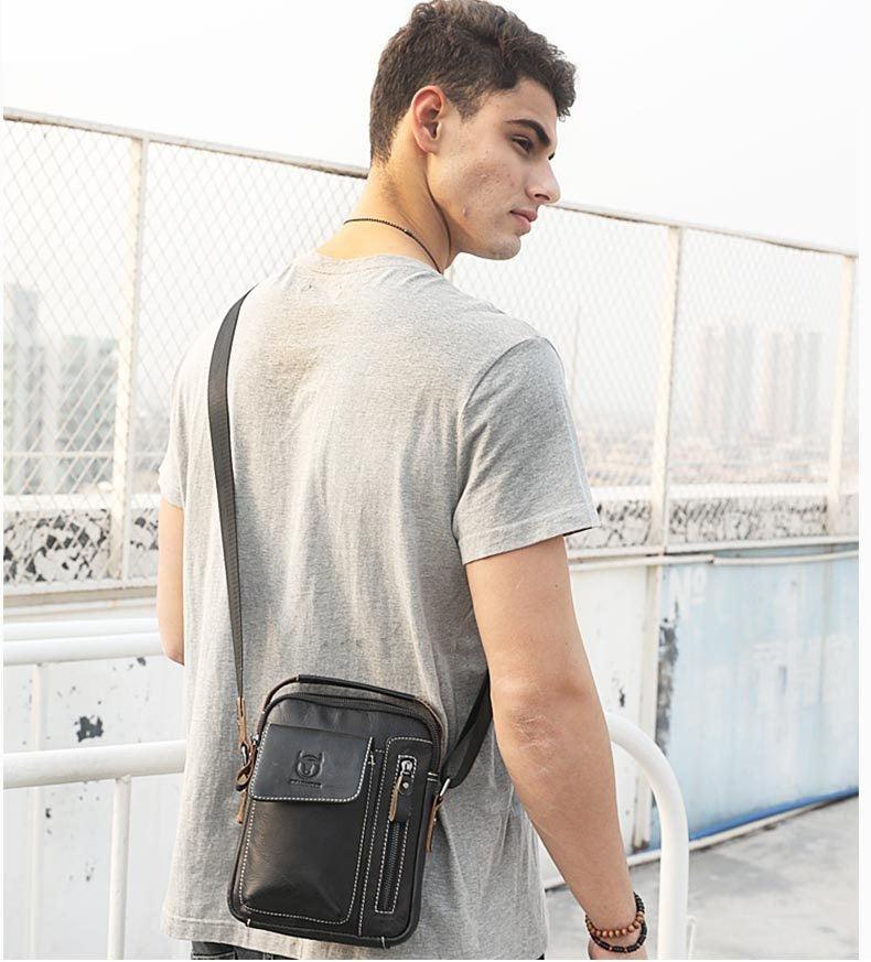 Bolsa de Ombro Bull Capitão Couro Legítimo - Sundian