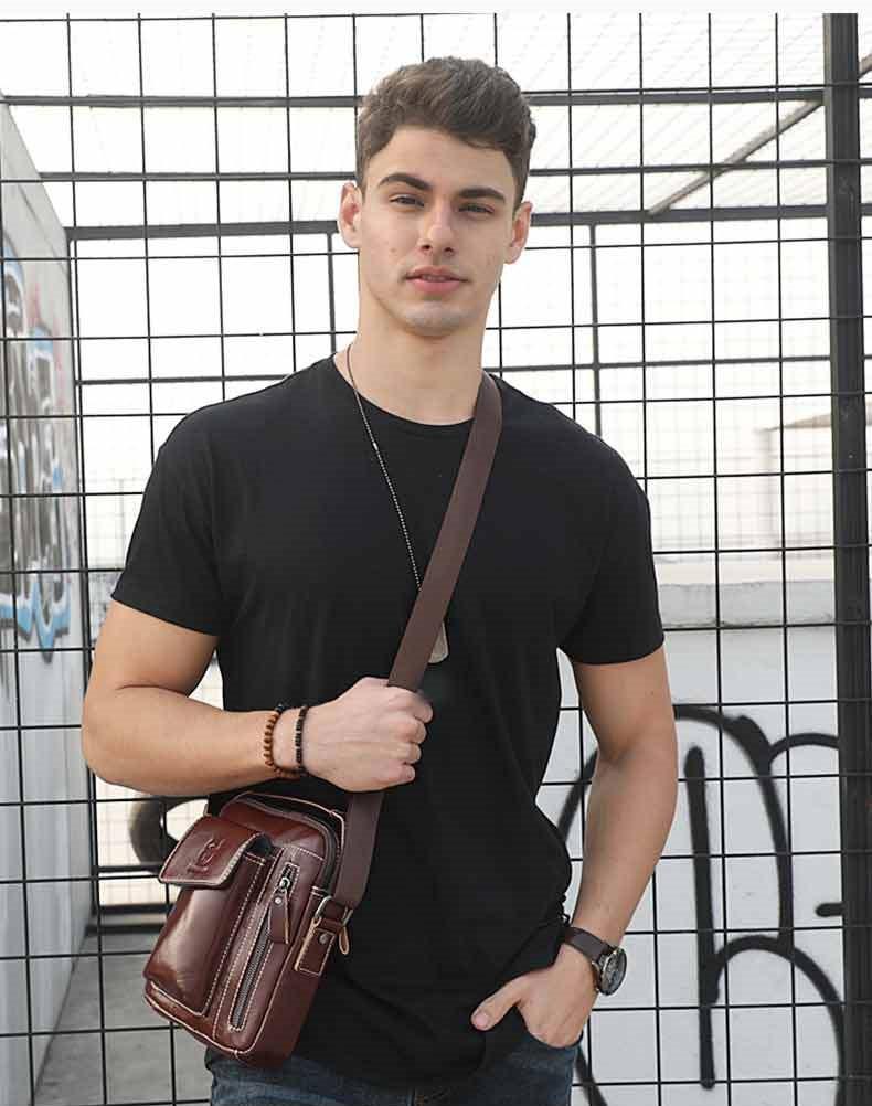 Bolsa de Ombro Bull Capitão Couro Legítimo - Sundian