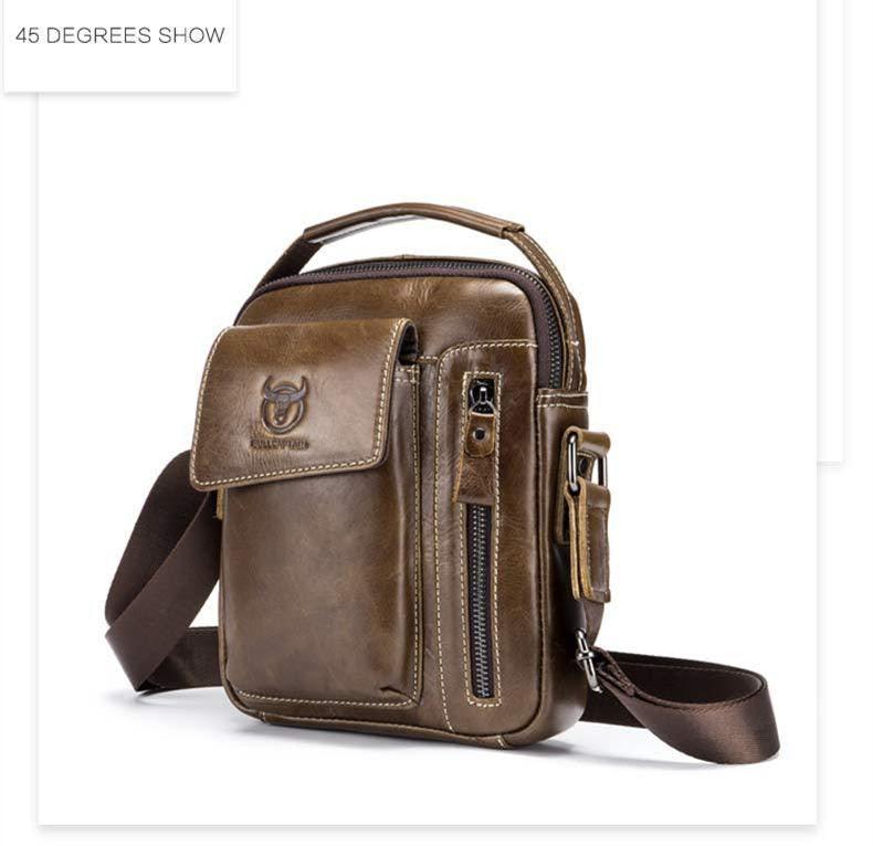 Bolsa de Ombro Bull Capitão Couro Legítimo - Sundian