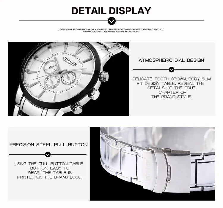 Reloj de cuarzo casual para hombre: tacto suave y aspecto encantador.