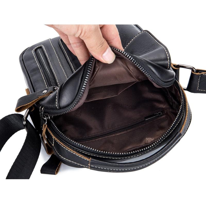 Bolsa de Ombro Bull Capitão Couro Legítimo - Sundian