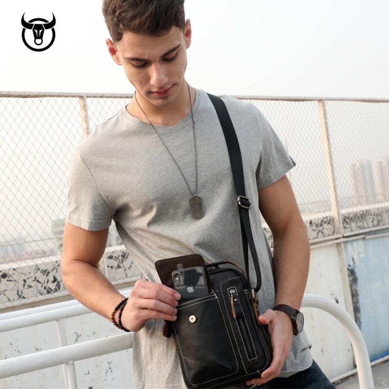 Bolsa de Ombro Bull Capitão Couro Legítimo - Sundian