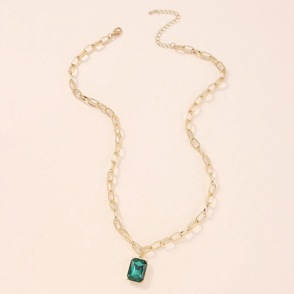 Colar de Esmeralda Banhado a Ouro 18K