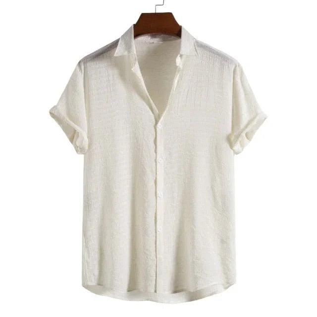 Camisa Elegante Manga Curta Sartory – Design moderno com toque clássico