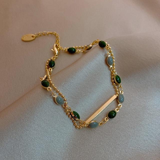 Pulseras de cristal bañadas en oro de 18 quilates