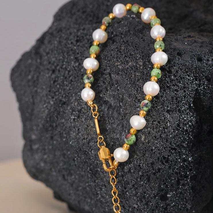 Pulseira com Pérolas e Pedras Naturais - Sundian - Sundian