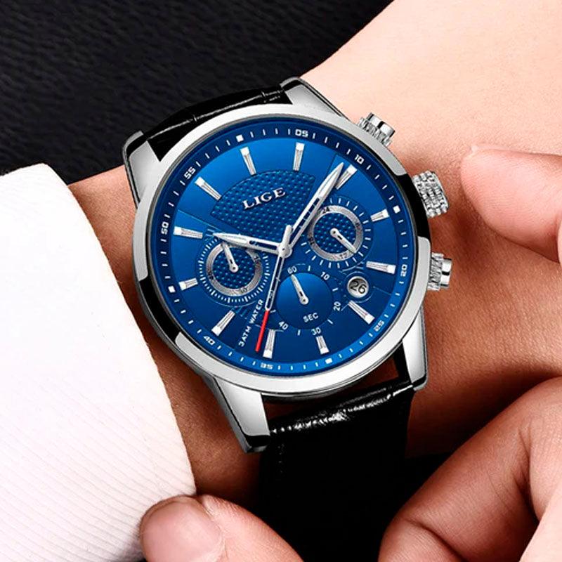Relógio Masculino Luxo Lige Couro Rond - Sundian - Sundian