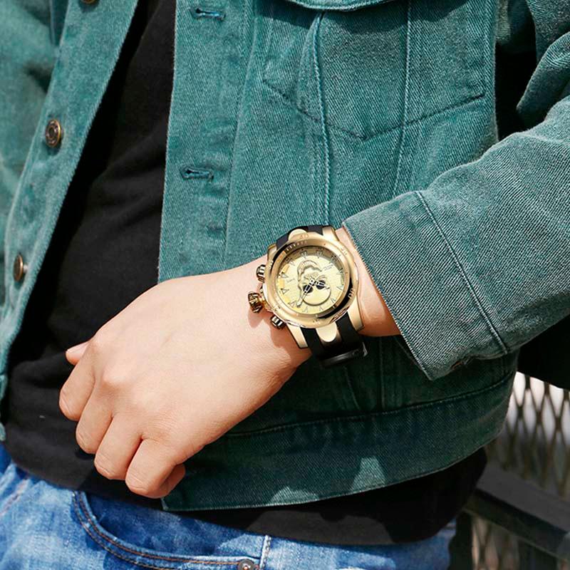 Relógio Masculino Crânio Big Dial 3D - Sundian - Sundian