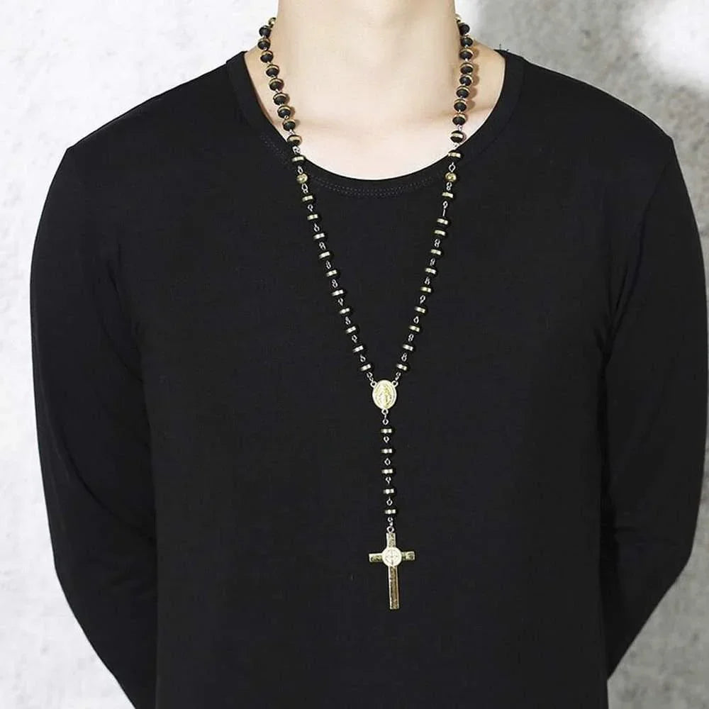 Rosary with steel finish