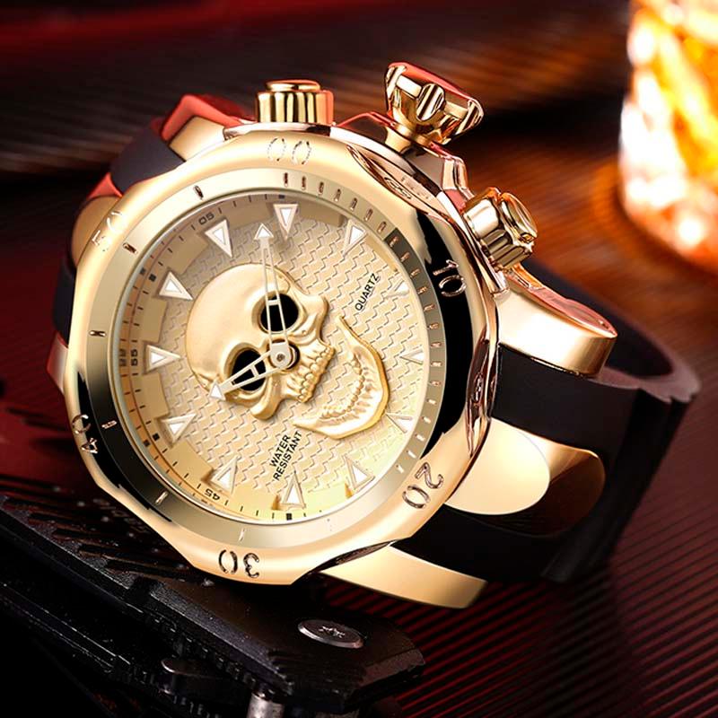 Relógio Masculino Crânio Big Dial 3D - Sundian - Sundian