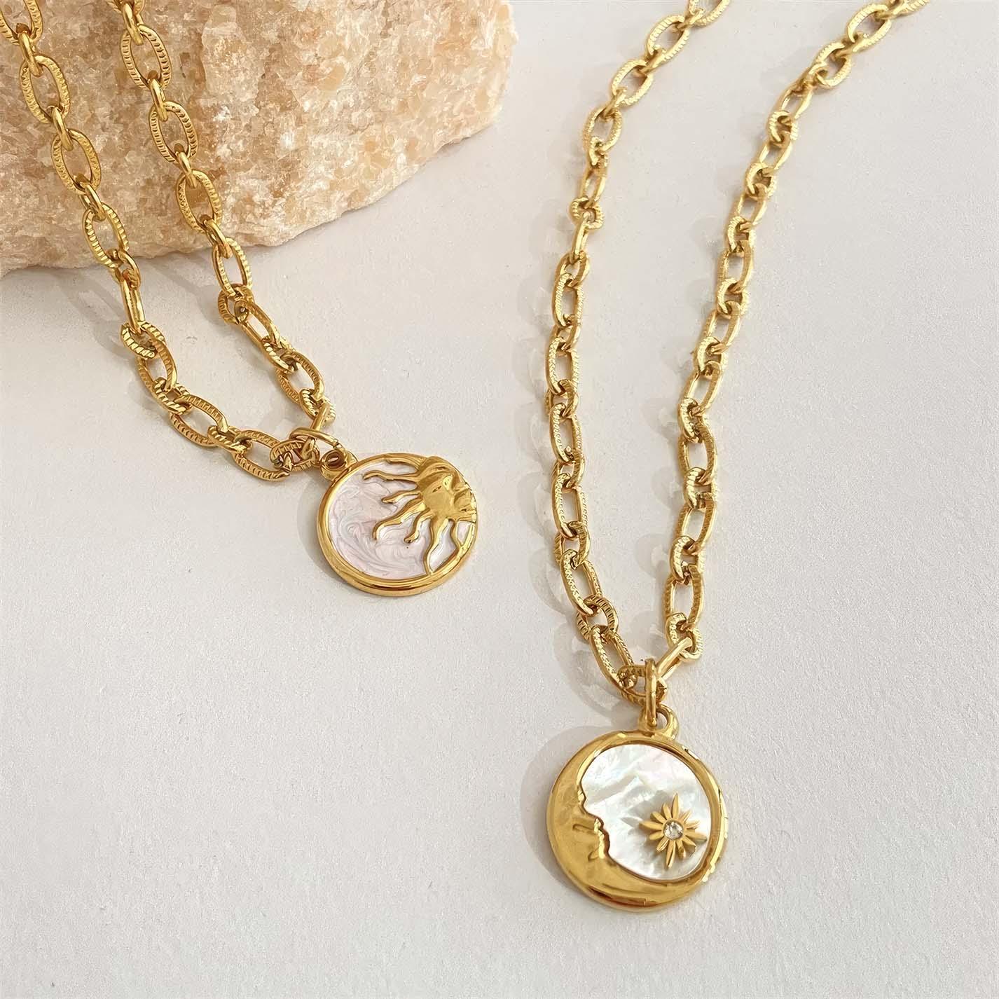 Sun and Moon - Mother of Pearl Necklace