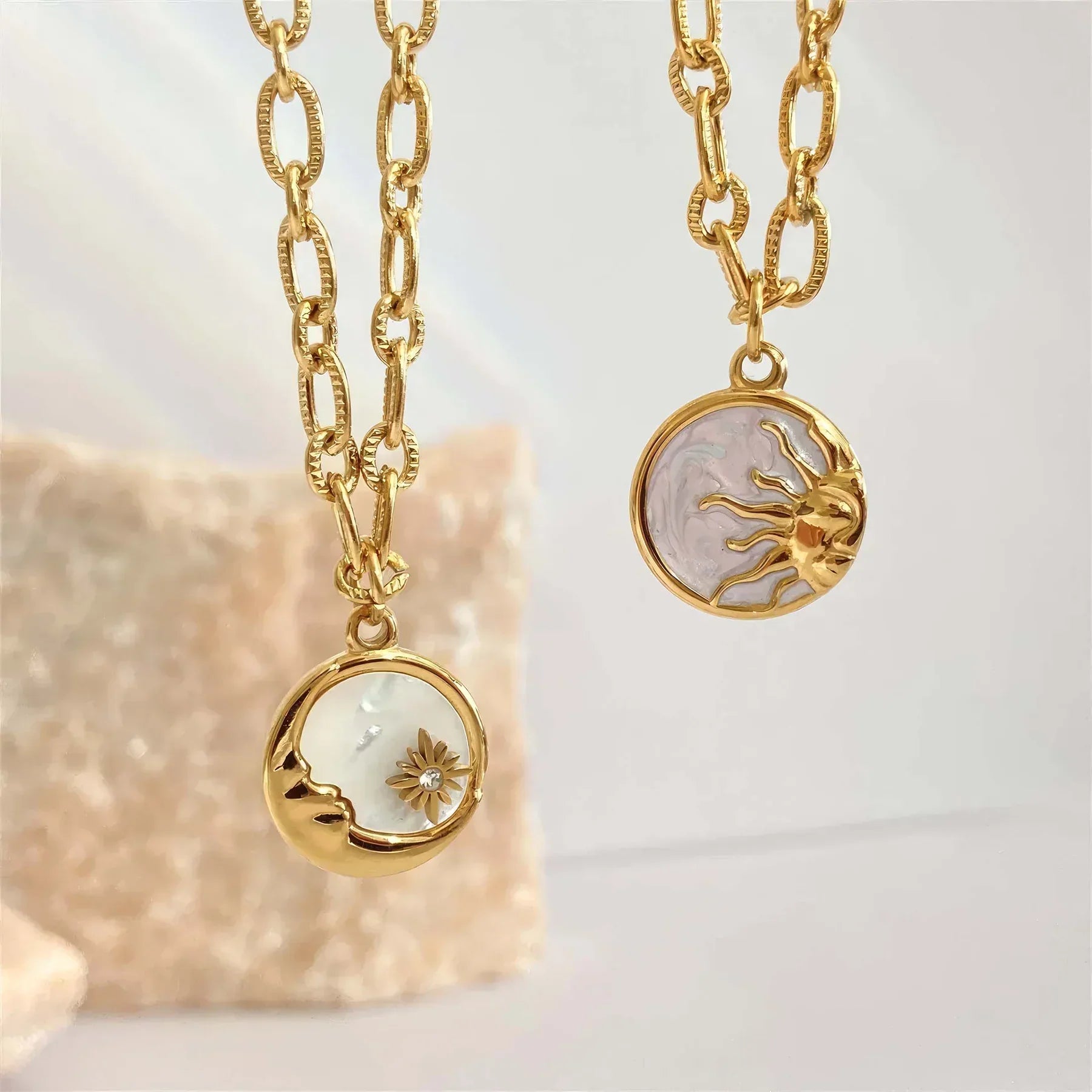 Sun and Moon - Mother of Pearl Necklace