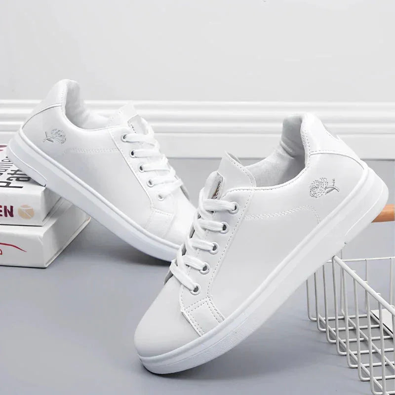 Tênis Branco Feminino Casual Rose – Toque suave e visual encantador