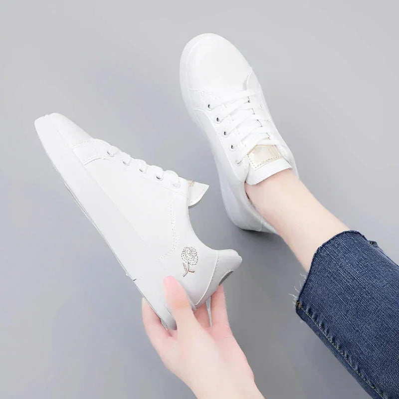 Tênis Branco Feminino Casual Rose – Toque suave e visual encantador