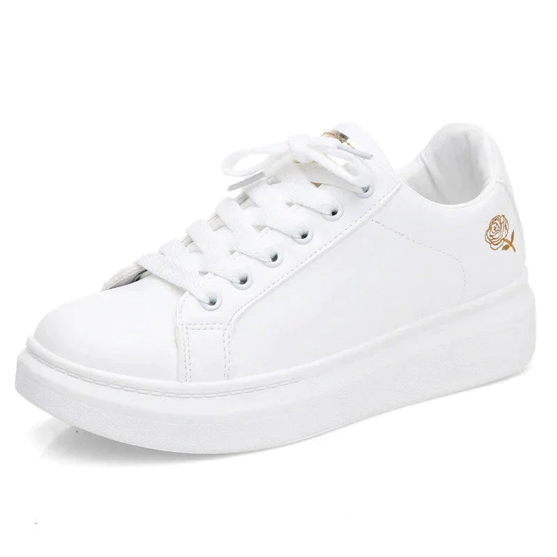 Tênis Branco Feminino Casual Rose – Toque suave e visual encantador