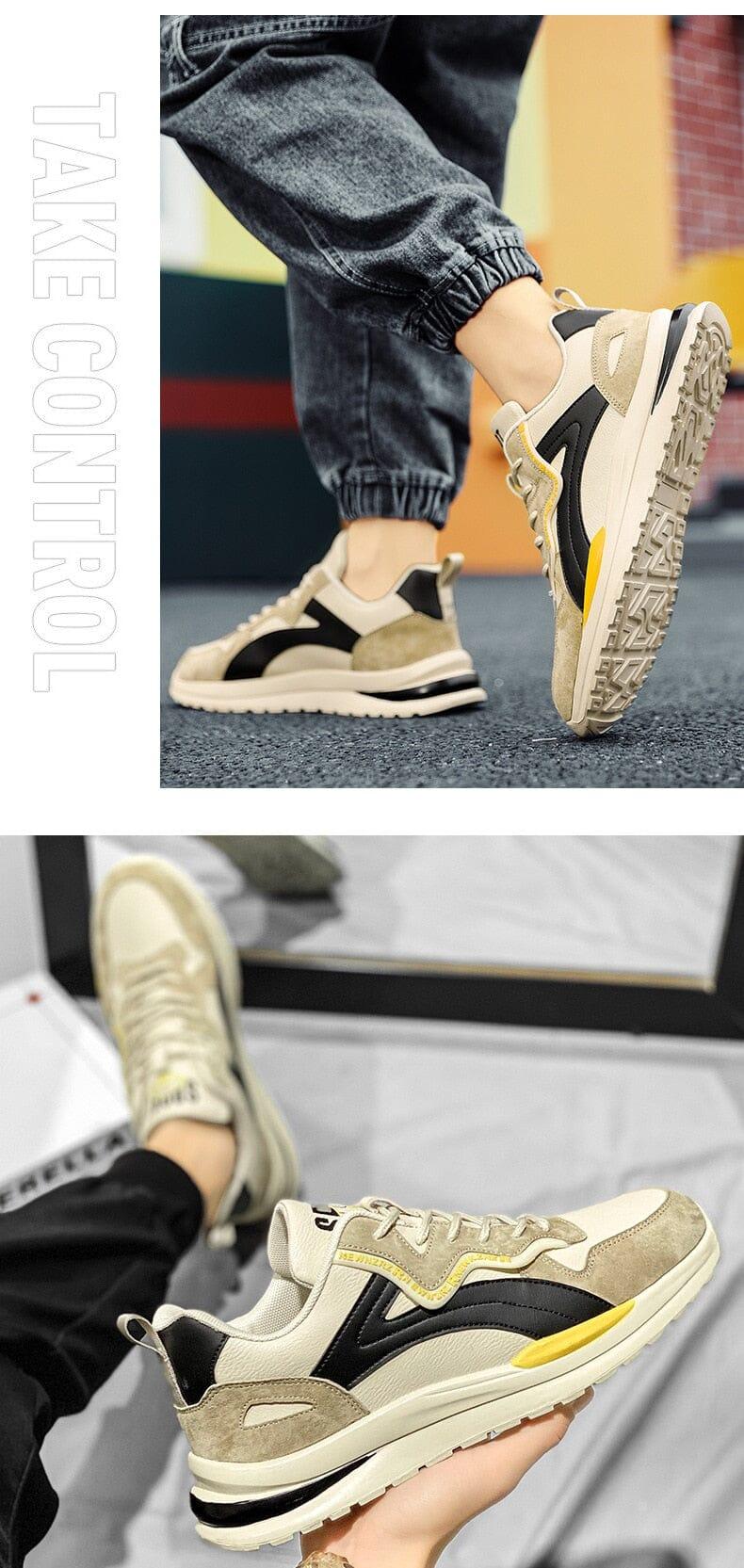 Tênis Casual com Detalhes de Couro AeroLuxe - Sundian - Sundian