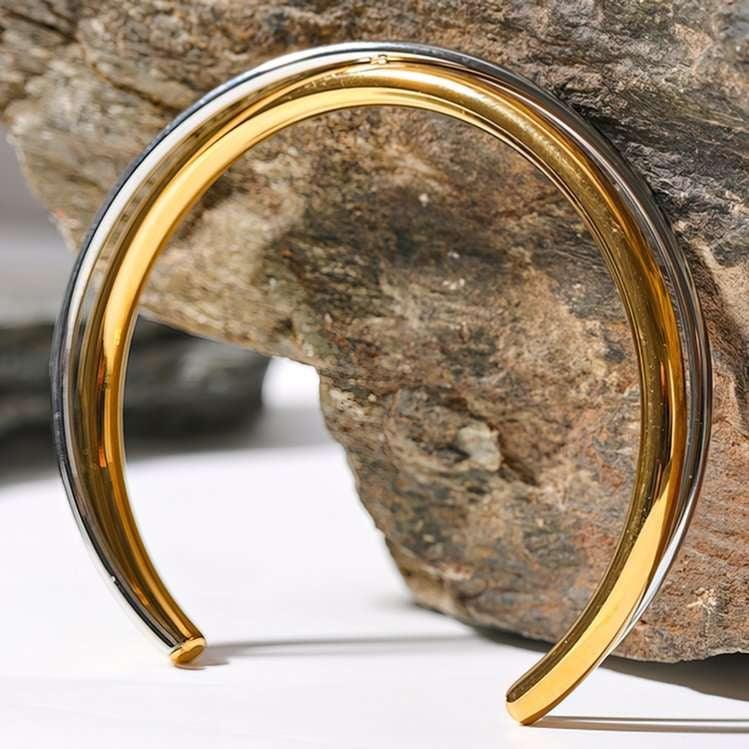 Bracelete Cuff Double Banhado a Ouro 18k - Sundian - Sundian