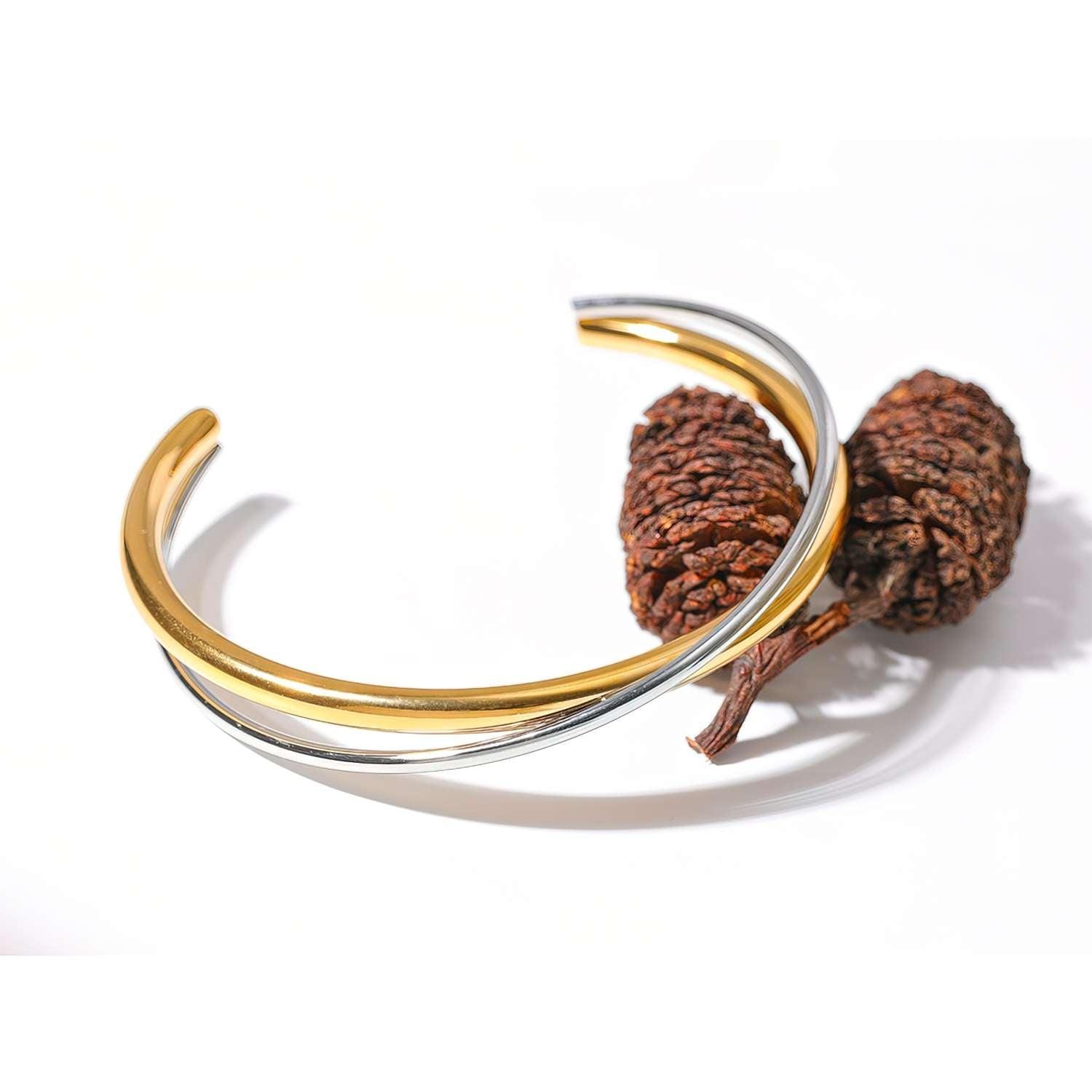 Bracelete Cuff Double Banhado a Ouro 18k - Sundian - Sundian