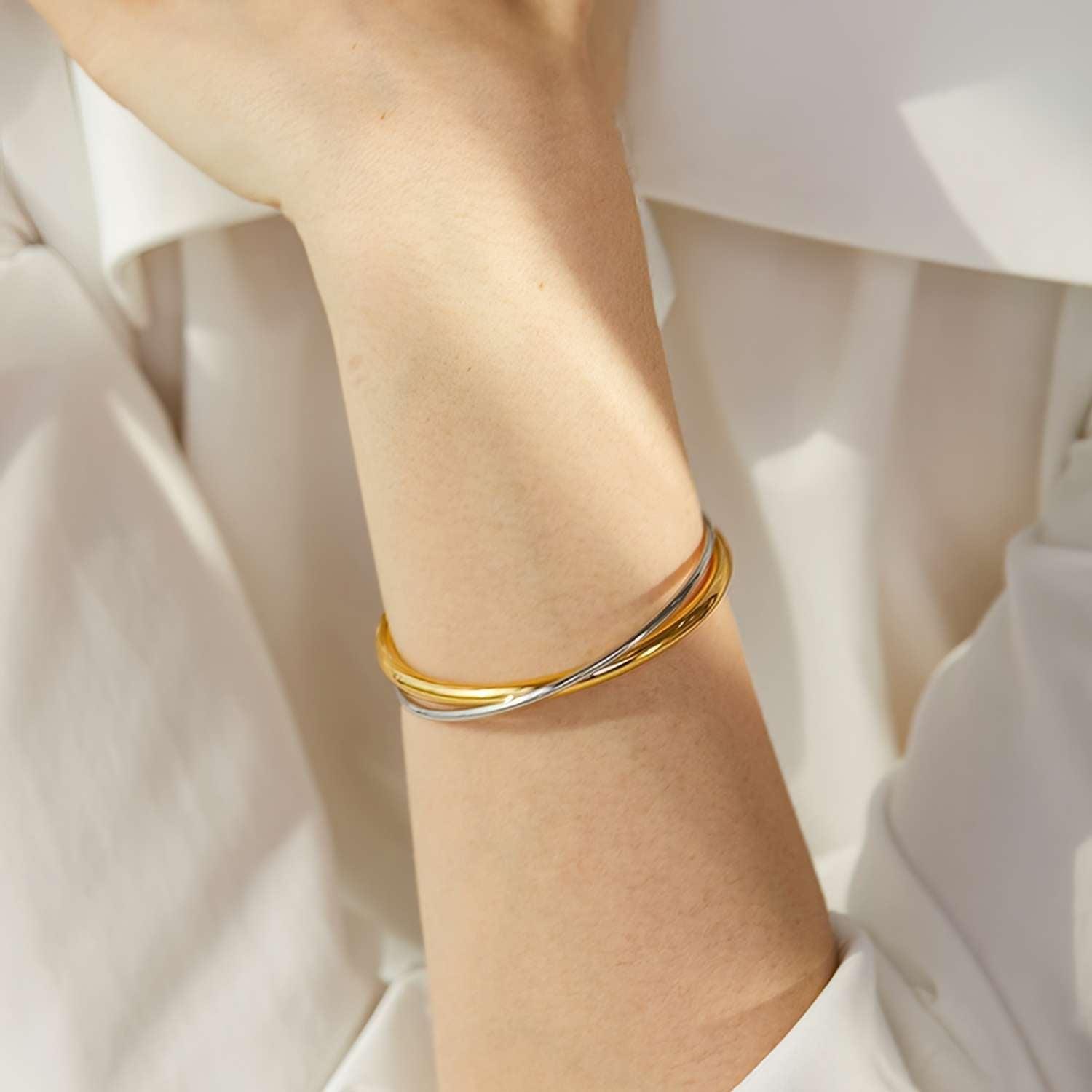 Bracelete Cuff Double Banhado a Ouro 18k - Sundian - Sundian