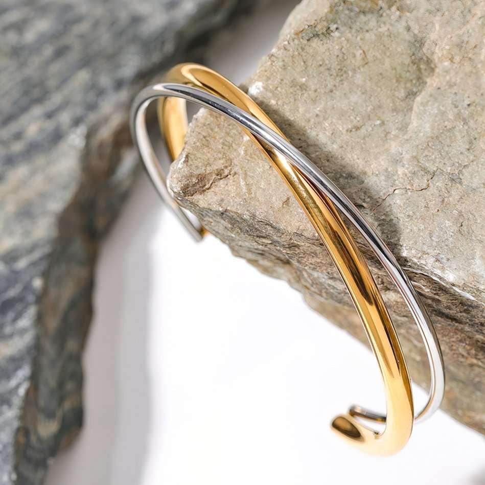 Bracelete Cuff Double Banhado a Ouro 18k - Sundian - Sundian