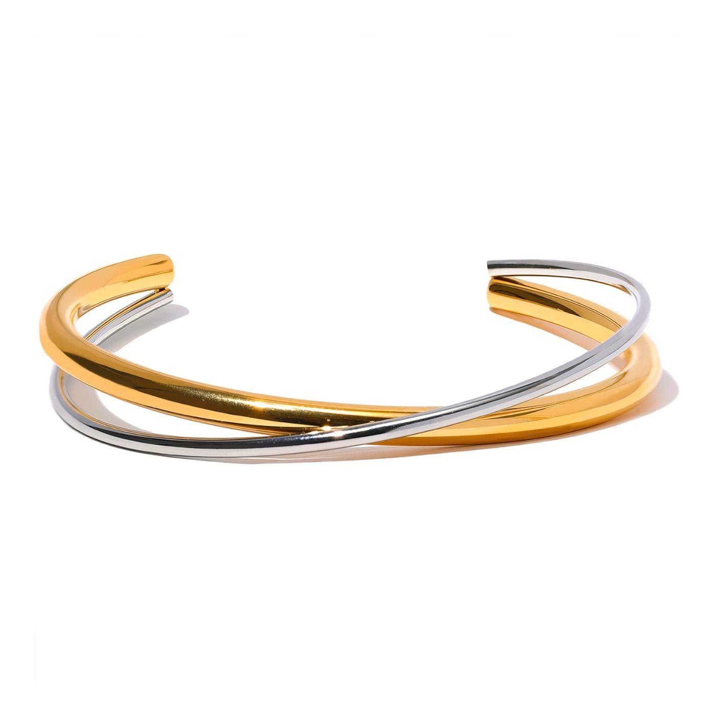Bracelete Cuff Double Banhado a Ouro 18k - Sundian - Sundian