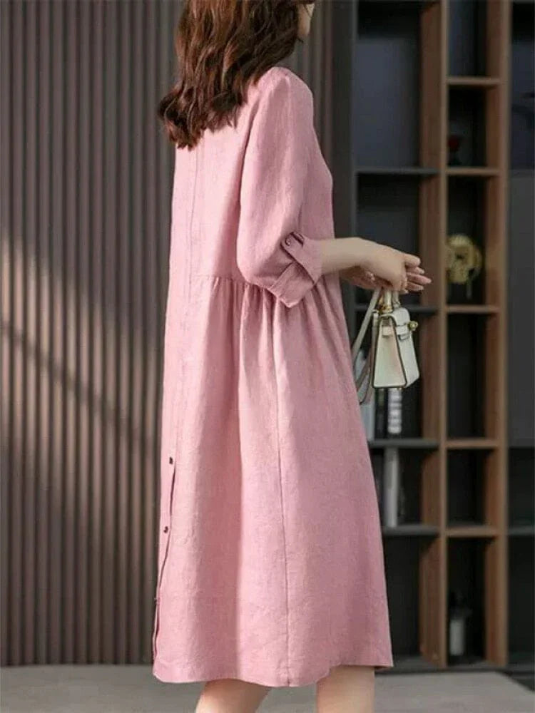Vestido Camisa Midi Feminino – Sofisticação com caimento perfeito